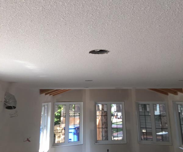 Drywall Ceiling with Recessed Light Hole